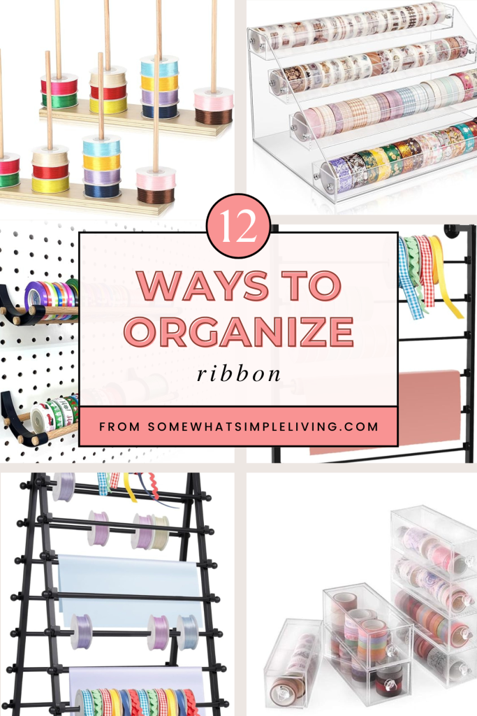 collage of images showing how to organize your ribbon