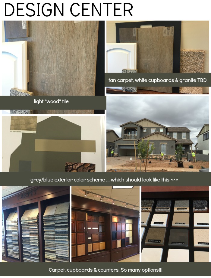 Collage of images from a model home design center