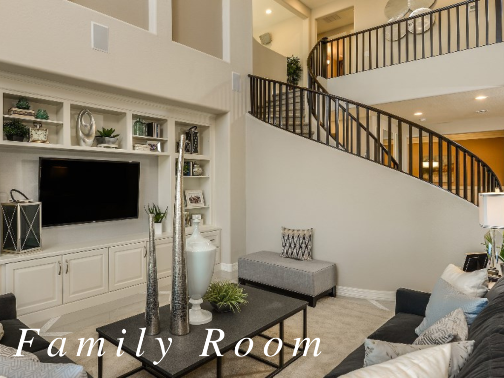 view of a family room in a model home