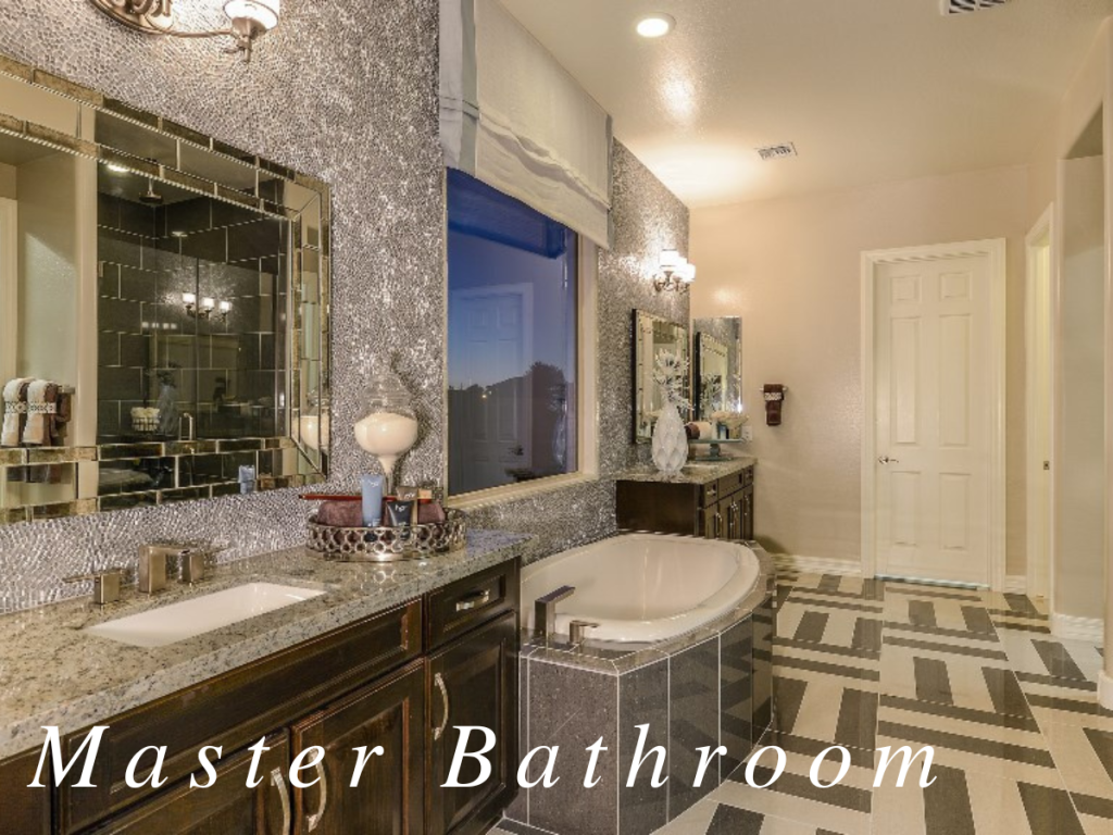 view of a master bathroom in a model home