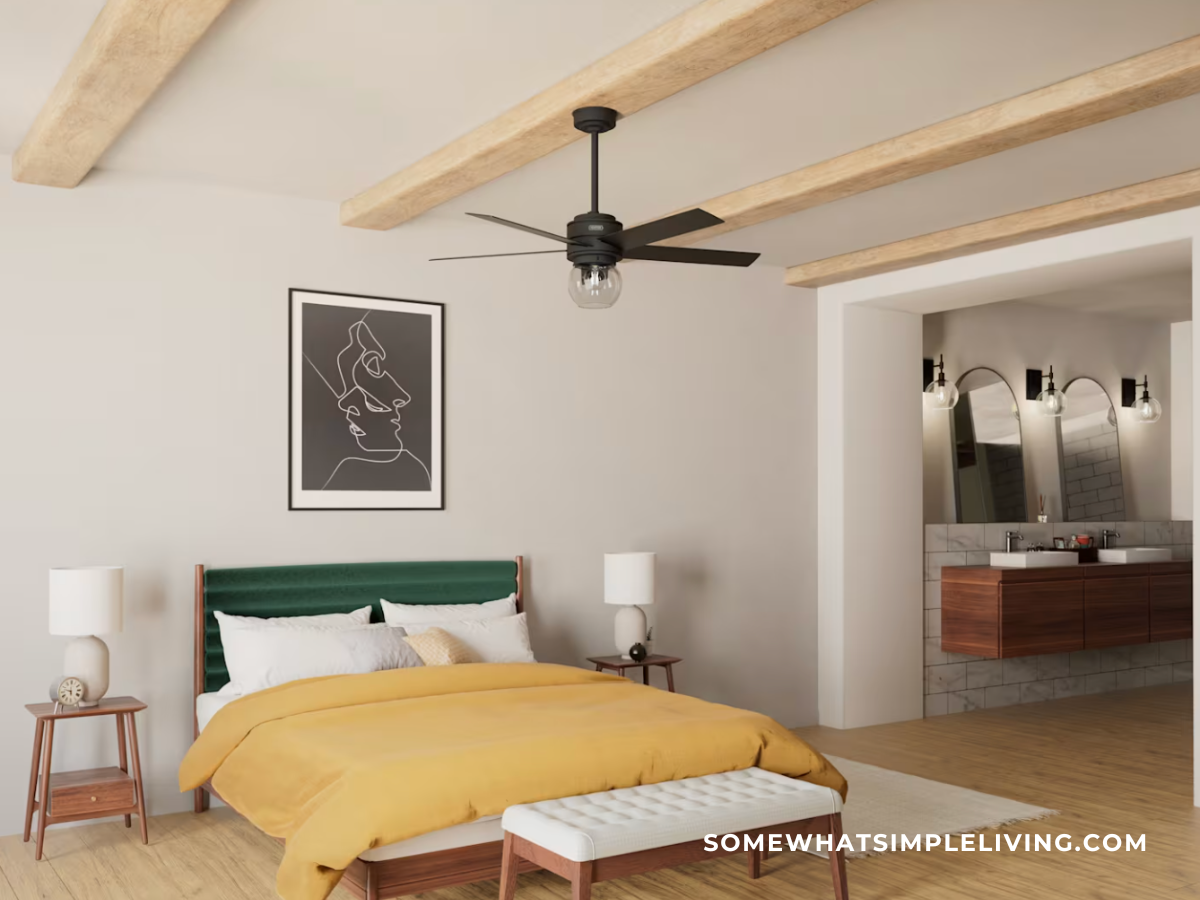 ceiling fan in bedroom