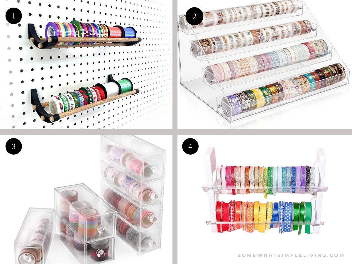 4 examples of ribbon organization system in a collage