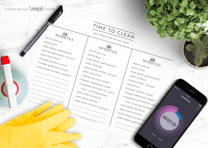 black and white version of a cleaning checklist
