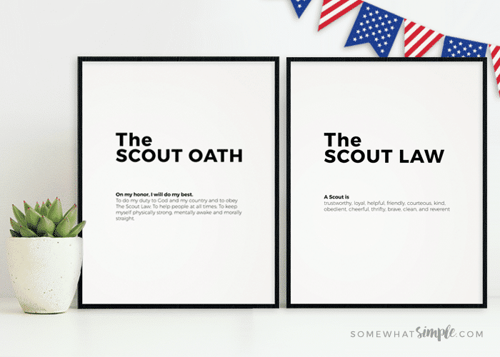 the scout law and oath framed