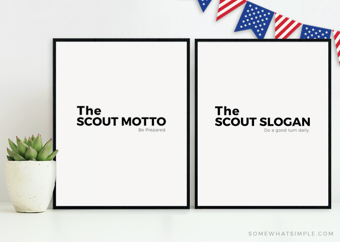 the scout motto and slogan framed