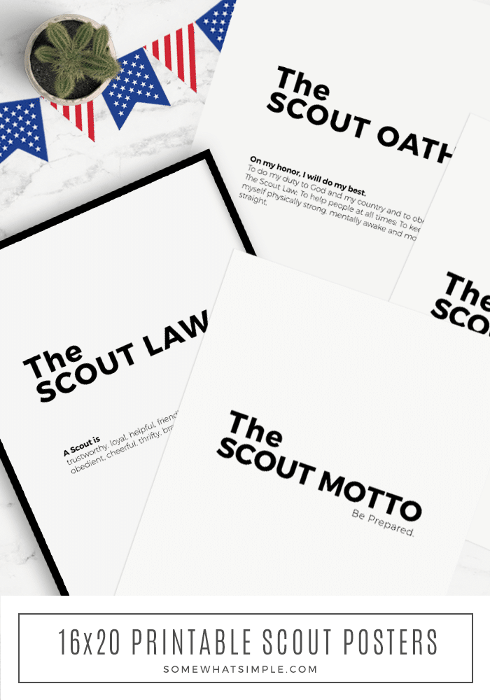 boy scout printables laying in a scattered pile