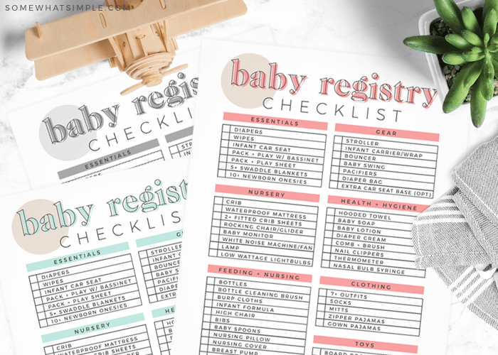 baby registry checklist printable