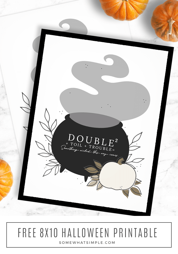 a close up of this framed halloween free printable