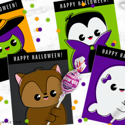 Halloween Lollipops Printable Cards