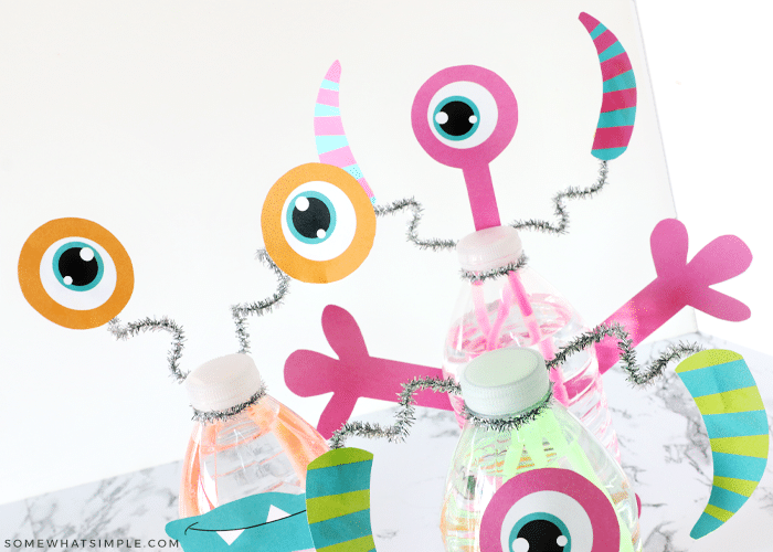 monsters made from water bottles and printable monster face parts