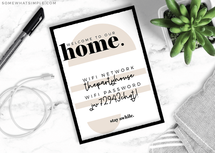 wifi printable for house guests