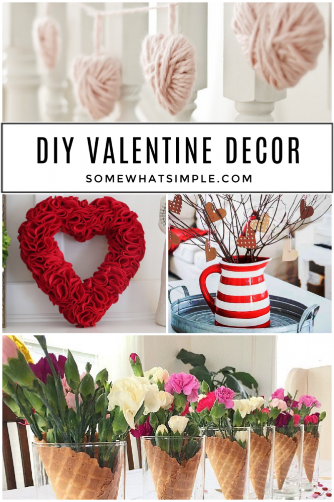 collage of DIY valentine decor projects