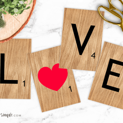 Printable Valentine Decor – L-O-V-E Scrabble Tiles