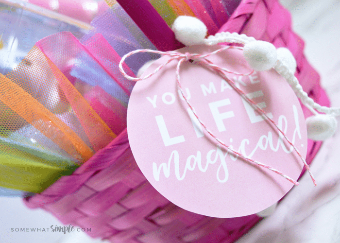 an Easter basket gift tag