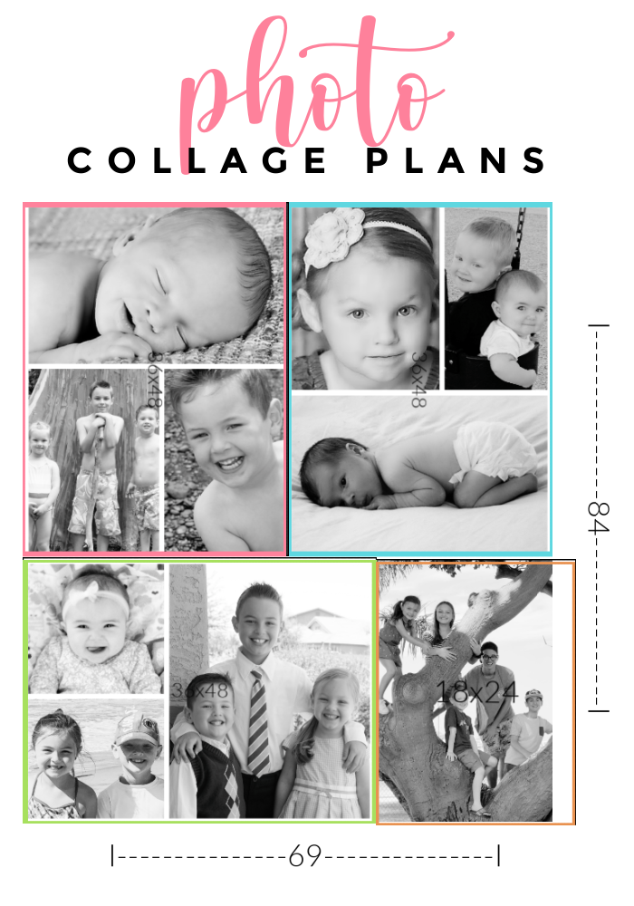 how to plan for your collage with measurements and the photos I used in my home