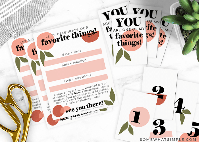 favorite things party printables