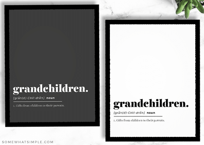 a black and white copy of a printable quote about grandchildren