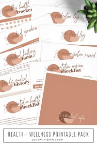 Health and Wellness Printable Pack - Somewhat Simple Living