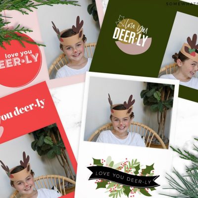 Reindeer Headband and Printable Christmas Cards for Kids