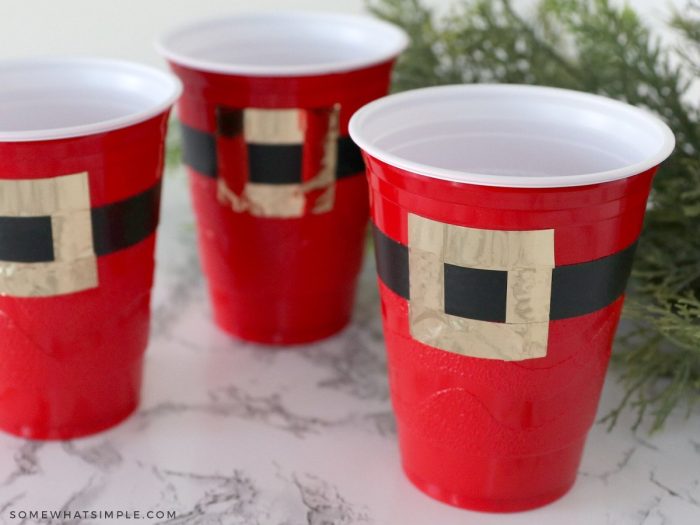 finished santa cups