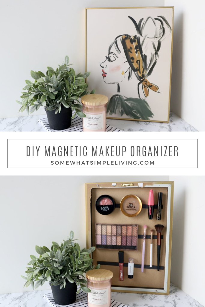 collage of images showing how to make a Makeup Organizer