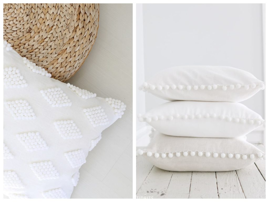 white pillows in a photo collage