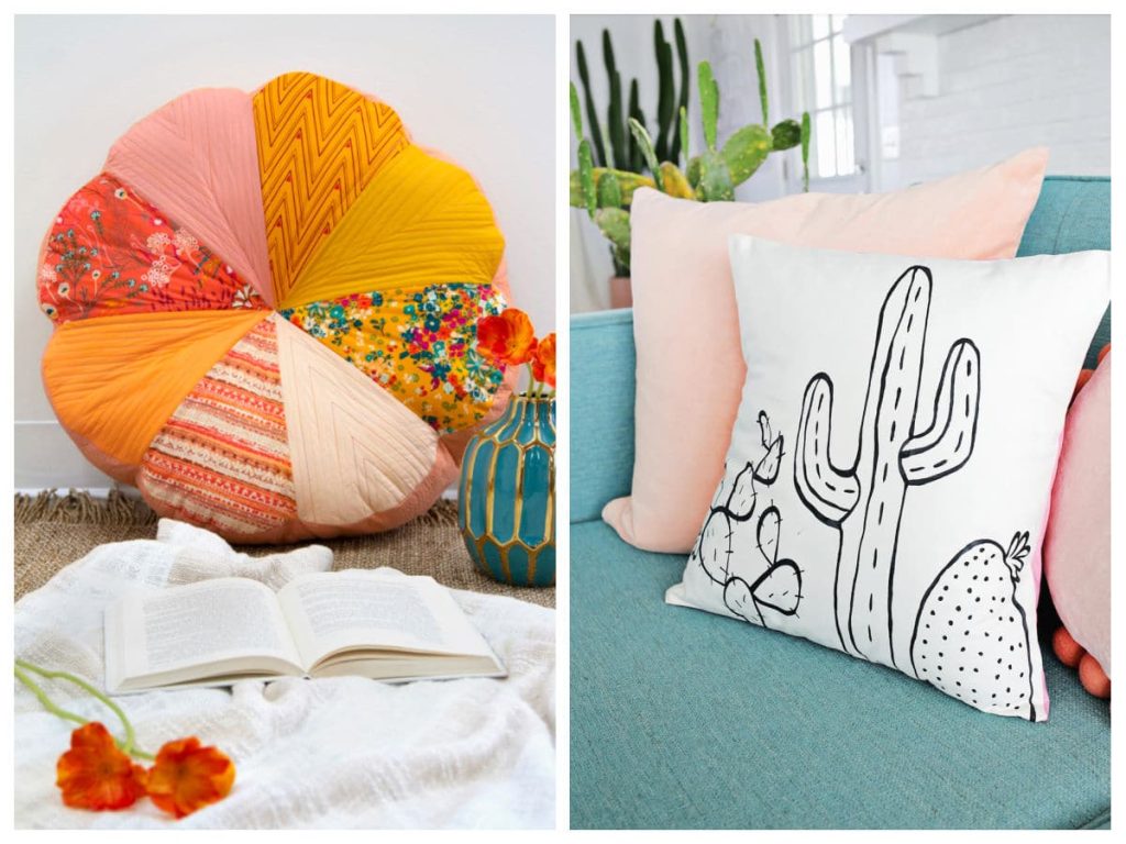 colorful pillows in a collage