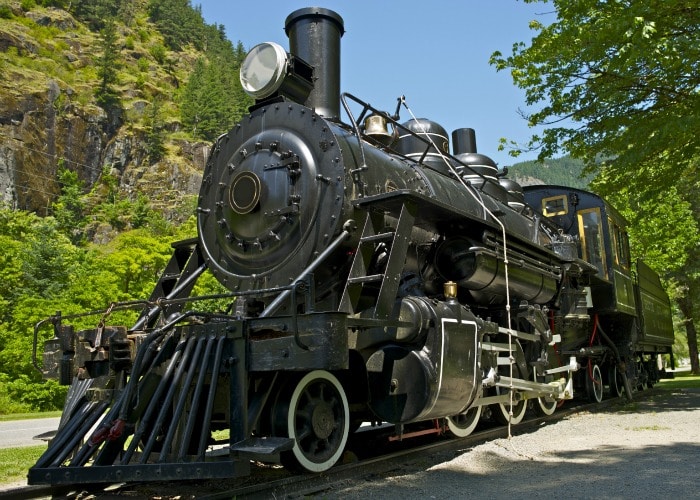 big black train engine