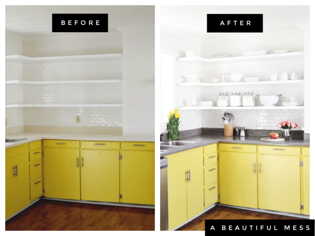 Painted Kitchen Counter- Faux Marble - A Beautiful Mess