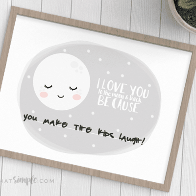 i love you because printable in a frame next to a dry erase marker