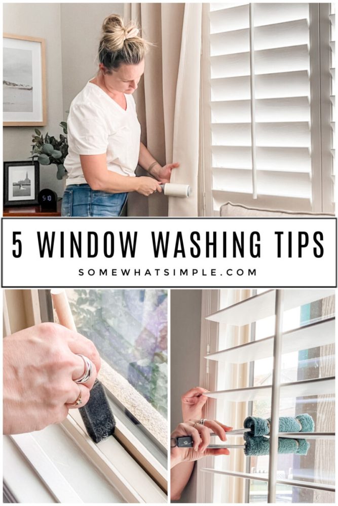 collage of window washing tips
