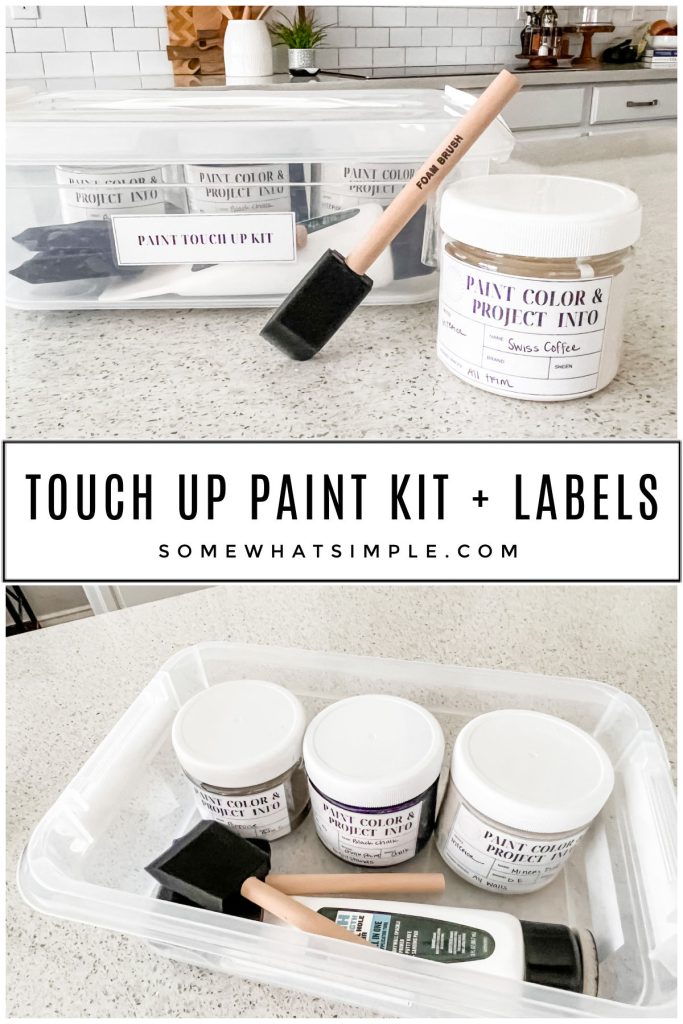 collage of images showing a DIY Touch-Up Paint Kit