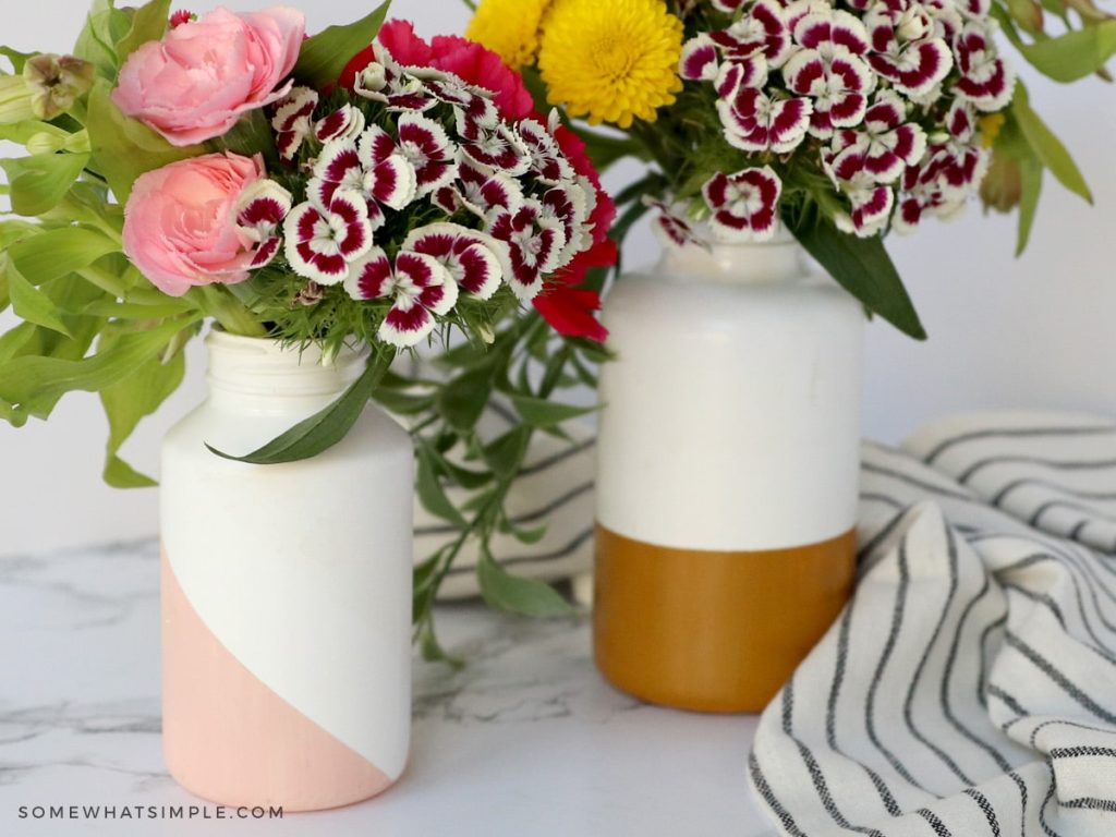 close up of painted flower vase