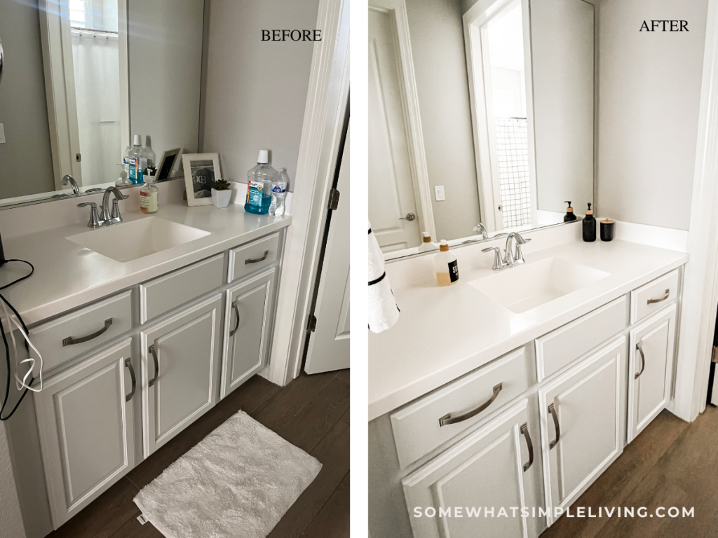 vanity area in a Boys Bathroom