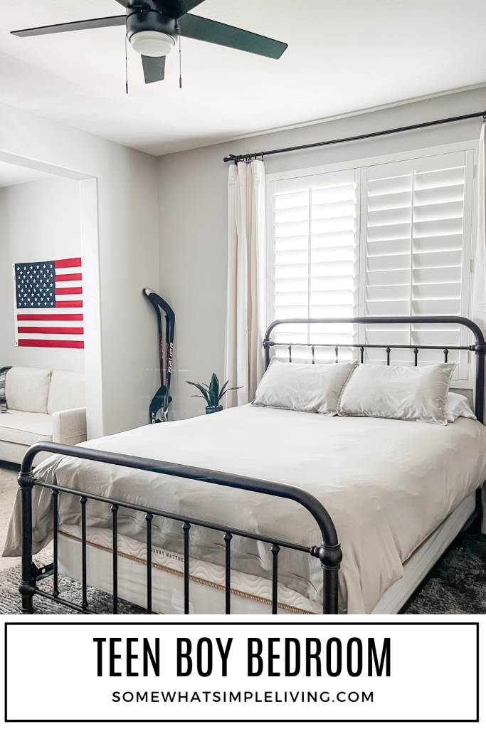 long image of a teen boy's bedroom