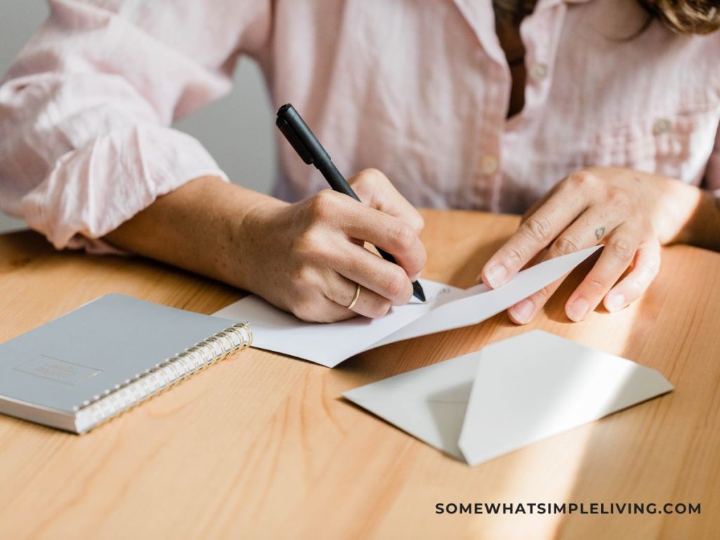 writing a thank you note