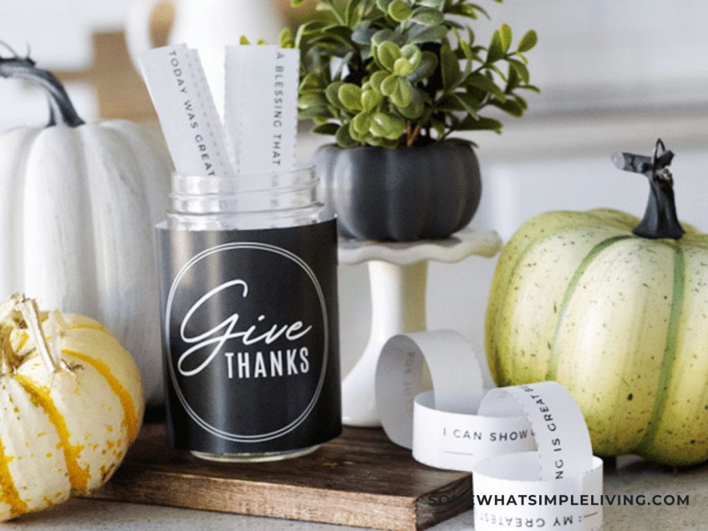 gratitude jar on a counter