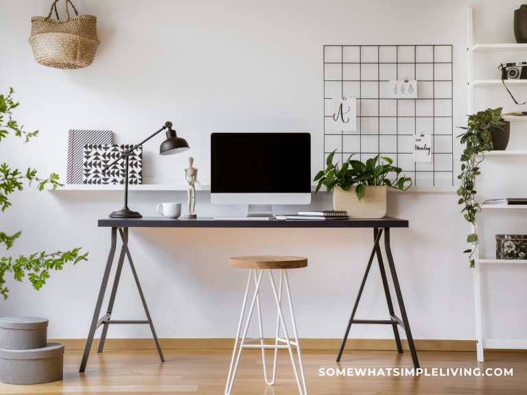 organized desk set up