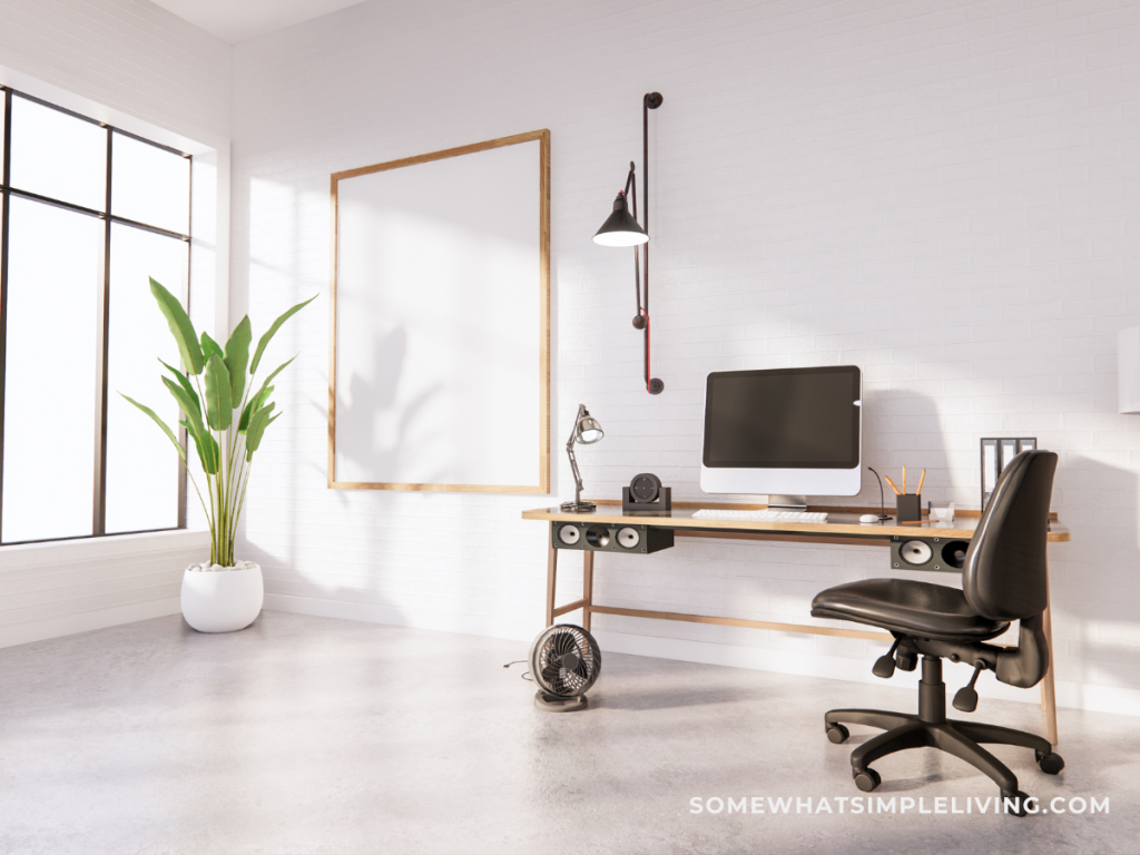 modern desk set up - clean and organized