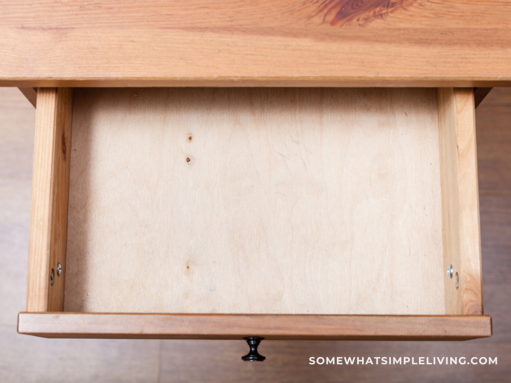 empty desk drawer