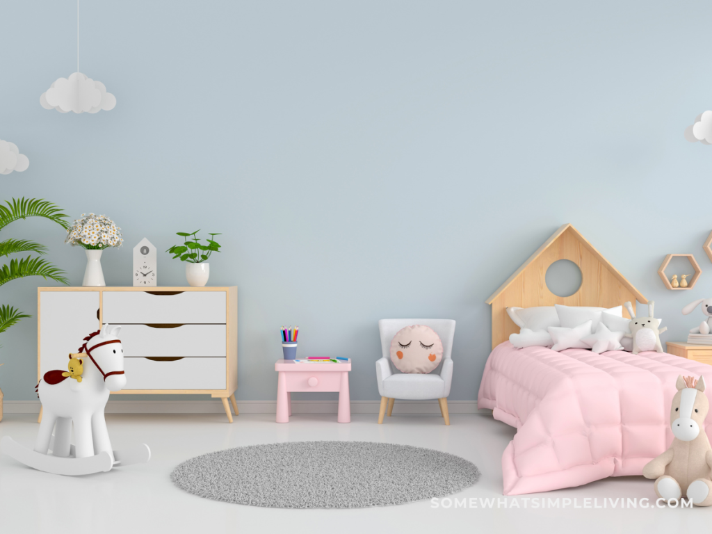 light blue childs bedroom