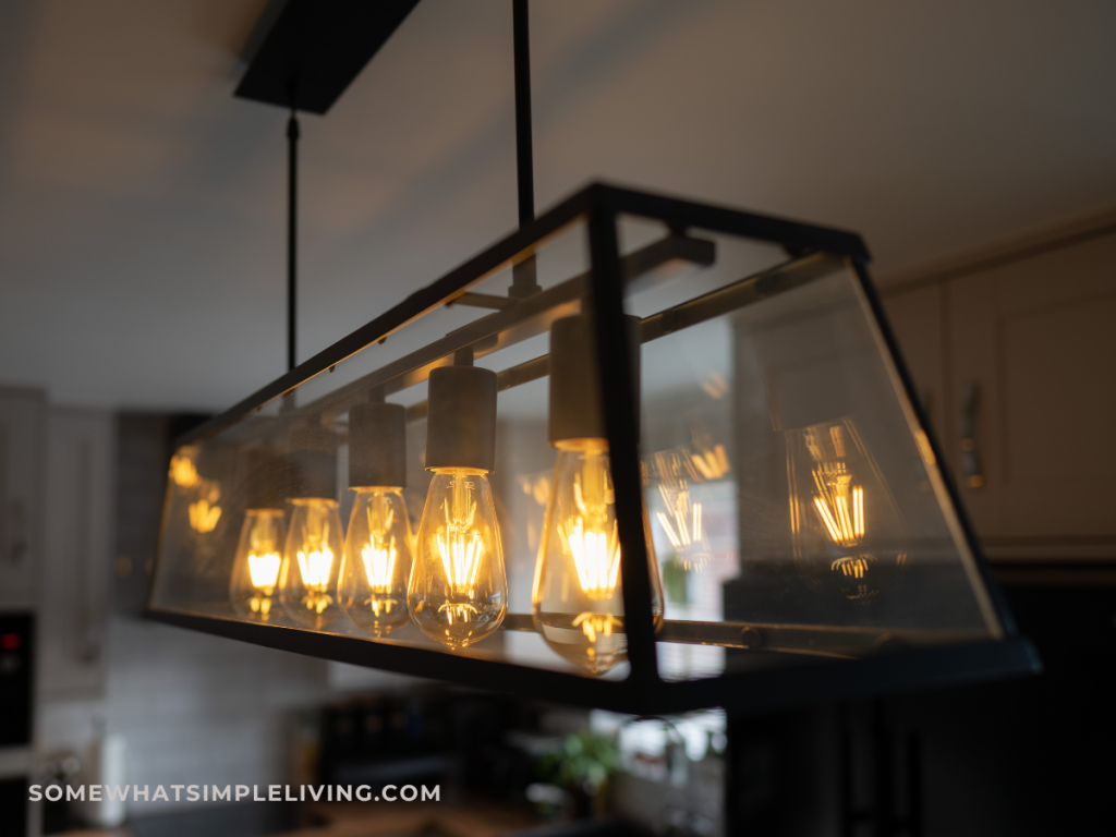 dining room ligts turned on at night