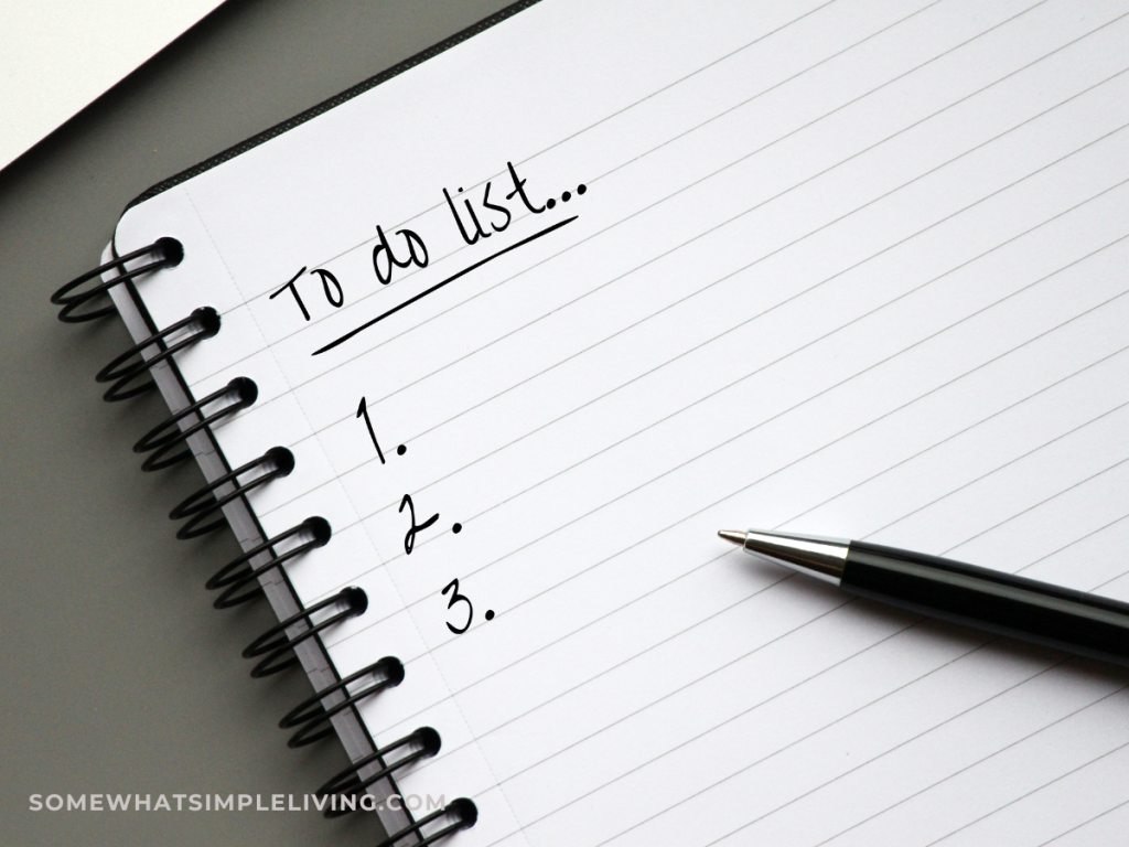 numbered to do list