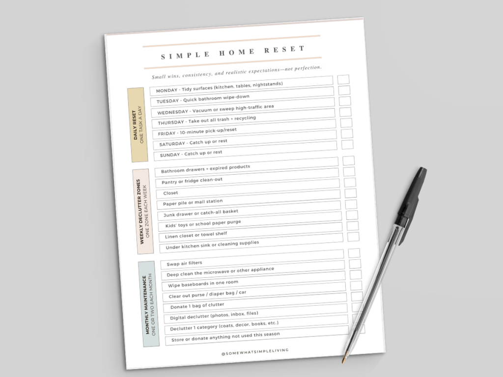 checklist with black ballpoint pen