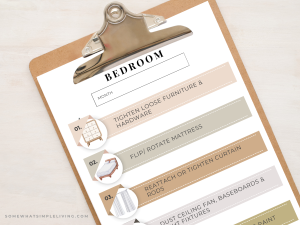 clipboard with colorful home maintenance checklist