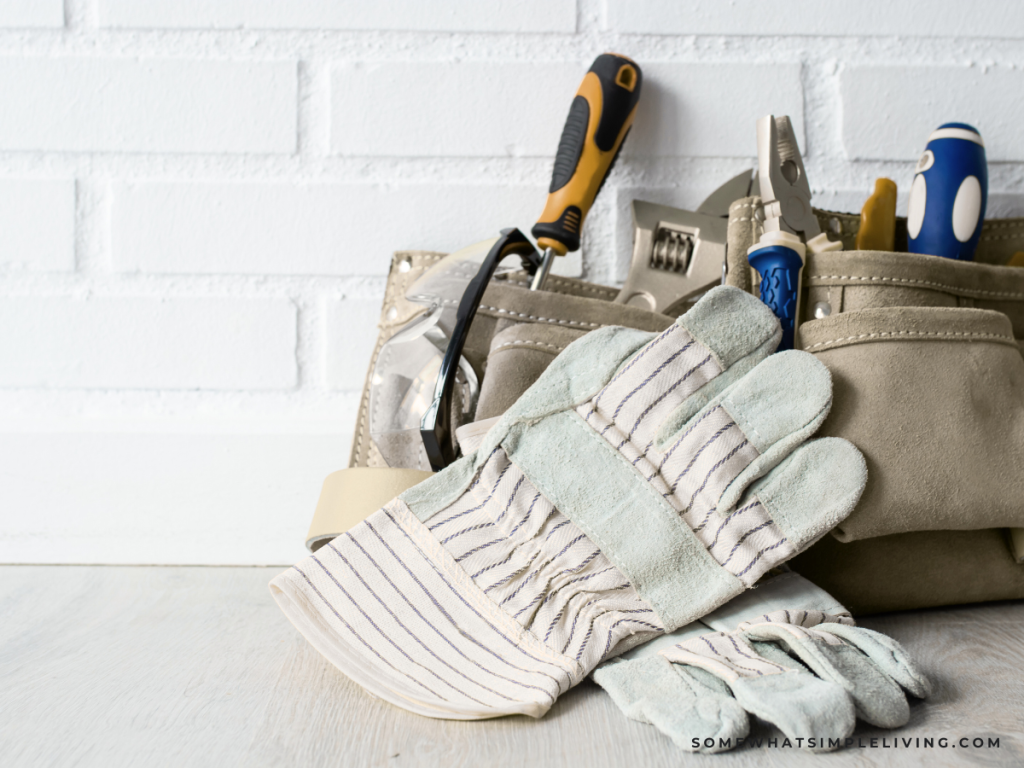 toolkit for home maintenance on the counter