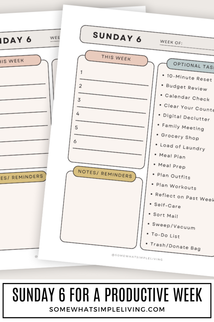 Long image of Sunday 6 Checklist