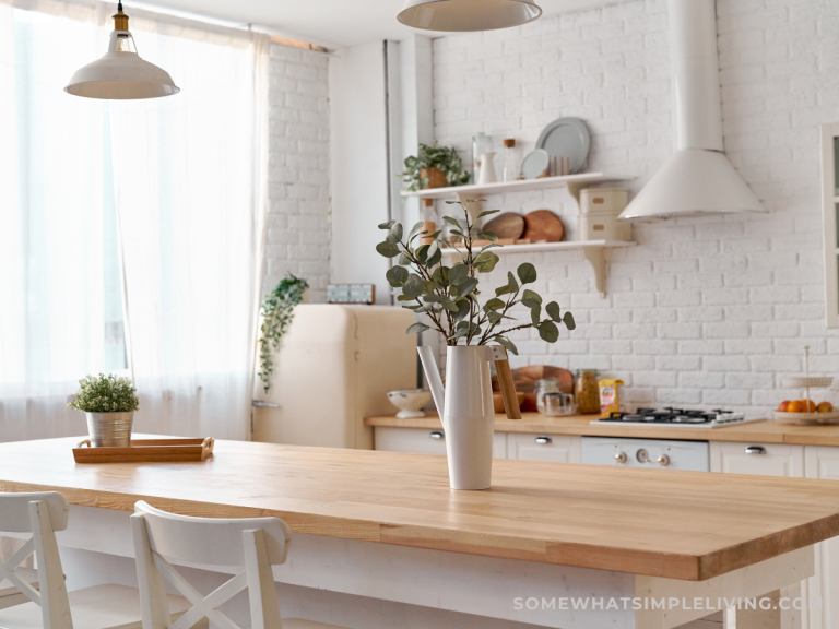 small kitchen with clear counters