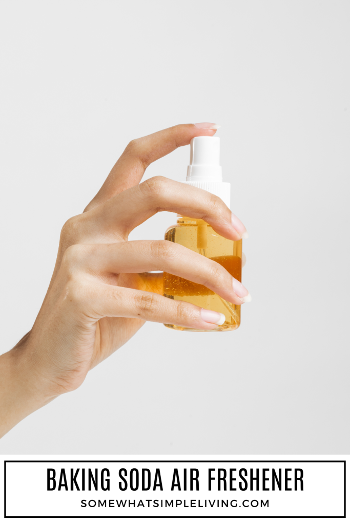 woman's hand getting ready to spray a homemade air freshener