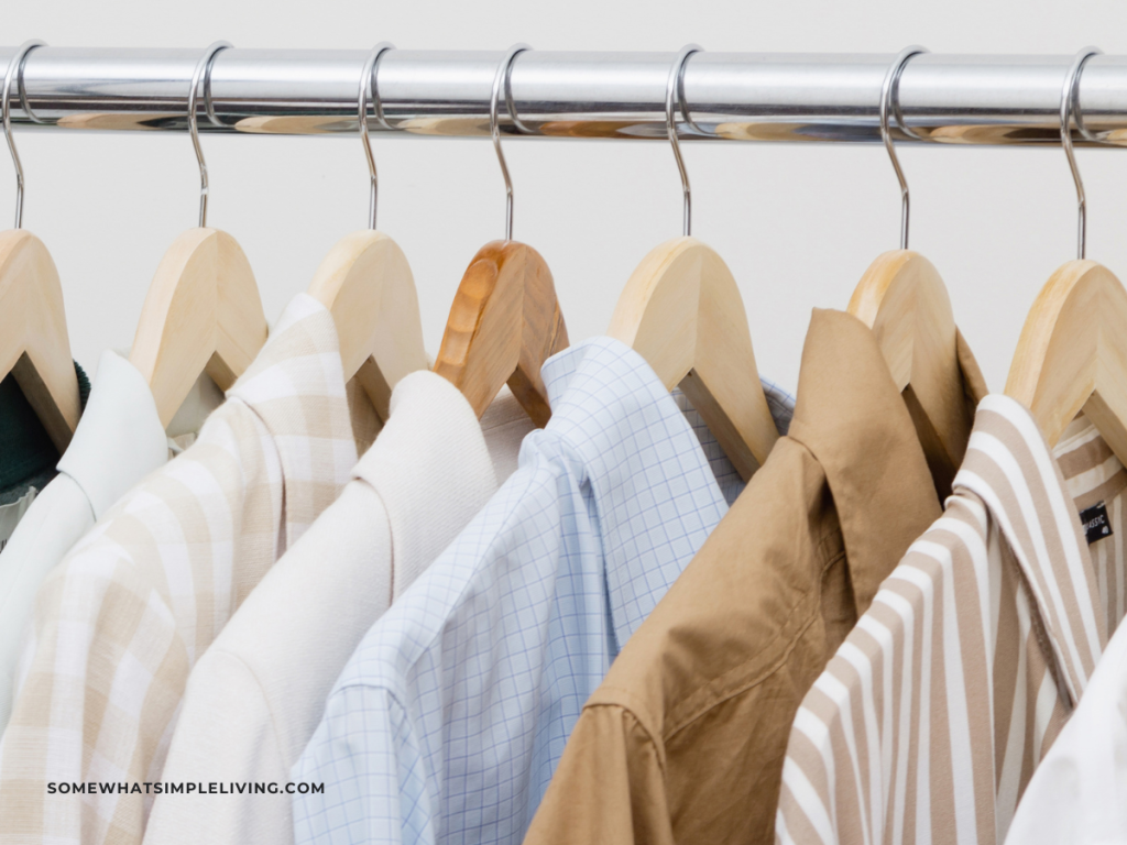 close up of a Capsule Wardrobe hanging